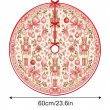 1pc Pink Nutcracker Soldier Pattern Christmas Tree Skirt, Elegant Color Holiday Decor, 5 Sizes, Unisex Holiday Gift, Suitable For Home And Party Christmas Home Decoration - Pink Nutcracker Soldier - View 11