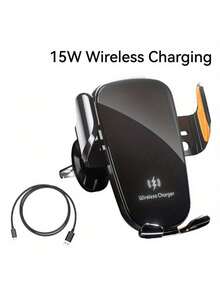 Brand New 15W Car Wireless Phone Charger, One-Button Stand Activation, No Camera Design, Usable In Horizontal/Vertical Positions, Adjustable At Multiple Angles, Compatible With Most Smartphones. - Car Phone Wireless Charger - View 7
