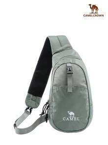 CAMEL CROWN Casual Chest Bag, Travel Portable Shoulder Bag, Crossbody Bag, Fitness Pouch, Cycling Bag, Backpack - Light Gray-green - View 1