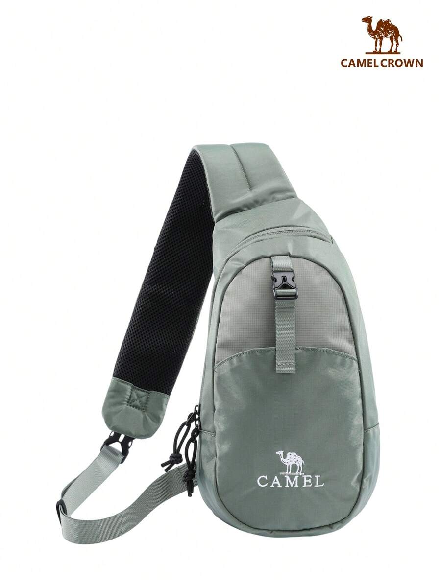 CAMEL CROWN Casual Chest Bag, Travel Portable Shoulder Bag, Crossbody Bag, Fitness Pouch, Cycling Bag, Backpack - Light Gray-green - View 1