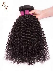 ARABELLA 1pc & 3pcs Jerry Curly Natural Color Human Hair Bundles 100% Human Hair Extensions Brazilian Hair Bundles Unprocessed Virgin Hair Weave Bundles Human Hair Extensions - SNatural - View 6