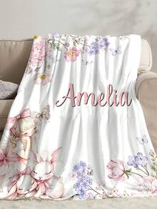 1pc Customized Name Blanket, Suitable For Bed, Living Room Sofa, Outdoor Beach Camping Pets, Personalized Home/Pet/Couple Bed Blanket, Personalized Christmas Gift, Home Gift, Birthday Gift, Gift For Friends, Gift For Her, Gift For Son/Daughter - Style 1 - View 6