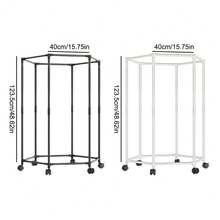 Hexagonal Rotating Clothes Hanger With Wheels, Independent Portable Metal Clothing Display Rack And Storage Rack, Suitable For Storage And Display In Laundry Rooms - Hexagonal Rotating Clothes Hanger Black - View 7