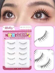 5 Pasang Bulu Mata Kartun Ekor Lancip, Mata Setan Kecil, Pita Tak Terlihat, Bulu Mata Alami Mata Besar, Rambut Mink Imitasi yang Segar, Manis, dan Meruncing, Lembut, Ringan, dan Nyaman untuk Kencan dan Pesta - Hitam - View 10
