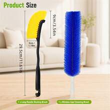 2pcs/Set Home Fan Dusting Brush, Suitable For Cleaning Fans, Air Conditioners, Blinds And Window Tracks, Also Perfect For Living Room, Bedroom, Bathroom And Car - A - View 5
