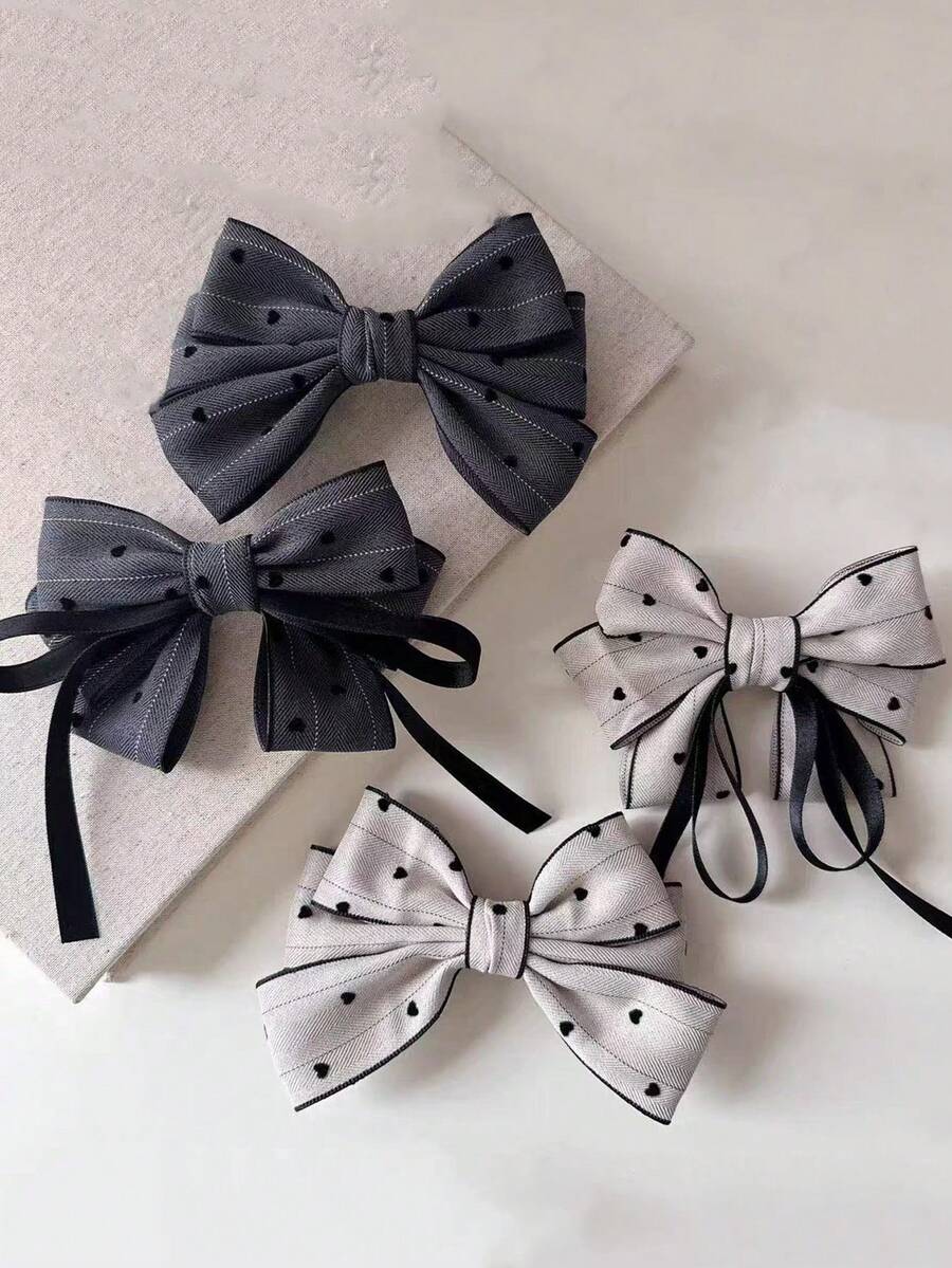 1pc Women's Fabric Bow Hair Clip Vintage Hair Accessory - Multicolor - View 1