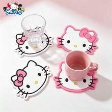 Hasbro 1pc Sanrio Hello Kitty Silicone Coaster, Non-Slip Heat-Resistant, Home & Office Desk Decor, Perfect Holiday Gift - Coaster - View 4
