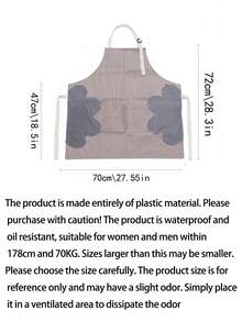 1pc Adjustable Waterproof Kitchen Apron With Large Hand-Wiping Pocket - Fashionable White PVC Apron, Suitable For Cooking And Baking, Functional Design, Suitable For Women, Practical Kitchen Apparel, Suitable For Home, Chefs, BBQ Enthusiasts, Craftsmen And Outdoor Activities - Multicolor - View 2