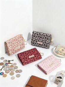 Leopard Print Multi-Function Card Holder Pouch Mini Wallet Women Wallet Purse Small Wallet A Fashionable Ladies' Wallet Multi-Slot Storage Wallet - Multicolor - View 1