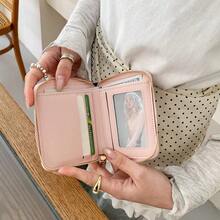 Y2 Japanese & Korean Sweet Style Bow Zipper Mini Wallet, Women's Cute PU Leather Multi-Slot Card Holder Coin Purse - Multicolor - View 4