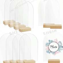 20pcs/10sets Transparent Arch Acrylic Cards With Base, Wedding Party Guest List Seating Cards, Blank Hexagon Acrylic Seat Signs, Suitable For Weddings, Banquets, Parties, Offices And Other Occasions - A - View 1