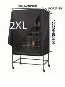 1pc Waterproof UV-Resistant Bird Cage Cover, Durable Washable, Windproof, Suitable For Parrots And Small Pet Birds. Oxford Cloth Bird Cage Cover With Light-Blocking And Breathable Functions. Waterproof Dust-Proof, Pet Bird Cage Night Cover. - View 13