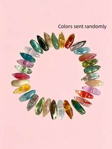 50pcs Colorful Irregular Shaped Loose Beads DIY Handmade Jewelry Accessories Mixed Color Transparent Water Drop Beads For Bracelet Necklace Earring Making Materials - Multicolor - View 6