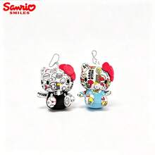 Móc khóa búp bê bông treo ba lô học sinh Sanrio hình mèo KT hoạt hình in họa tiết graffiti vui nhộn - Nhiều màu - Xem 5