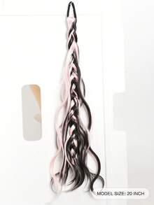 Synthetic Braid Ponytail Messy Double Fried Dough Twists Braid Tipping Atmosphere Silk Braided Colorful Boxing Braid Suitable Fo - Multicolor - View 2