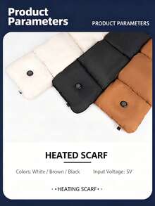 Unisex Single-Button Heated Scarf, Plush Lining Electric Neck Warmer, Winter Outdoor Warm Neck Wrap, Christmas Gift For Parents, Family And Friends (Power Bank Not Included) - M950 - Heated Scarf - View 11