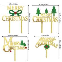 Christmas Cupcake Toppers Christmas Cake Decorations Cupcake Sticks For Toppers Snowman Santa Tree Reindeer Socks Party Cake Pick For Party Supplies Dessert Baking Decor - View 8