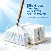 10/30pcs Disposable Broom Covers | Static Dust Removal, Elastic Fit, Pet Hair Catcher | Quick To Install, Multi-Purpose Cleaning Replacement Cloth, Home Essential, Great Holiday Gift - Multiple Styles - View 7