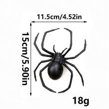 Halloween Realistic Large Spider Hair Clip, Black 3D Spider Shaped Side Clip, Dark Gothic Style, Cosplay Costume, Quirky Photo Prop Headpiece - Multicolor - View 3