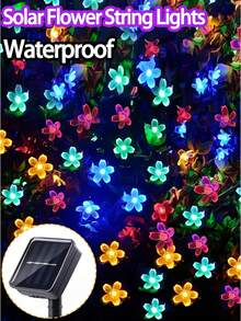20/50/100pcs LED Solar Flower String Lights - Outdoor Garden Fence Christmas Tree Decorative Lights, Create Dreamy Atmosphere, Waterproof & Sun-Resistant, Easy Installation, Suitable For Wedding, Party, Home, Lawn, Holiday Decoration - A - View 1