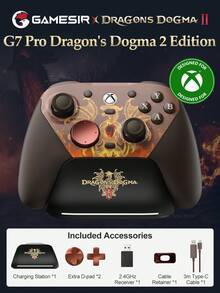GameSir G7 Pro Aimlabs Dragon's Dogma 2 特別版遊戲手柄，Compatible with Xbox、PC、Steam 及 Android 遊戲控制器，配備 Mag-Res TMR 搖桿、霍爾效應類比扳機、6 軸陀螺儀、1000Hz 採樣率，以及有線／2.4GHz／藍牙三模式連接功能 - Dragon's Dogma 2 Edition - 查看 13