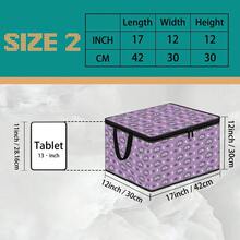 1pc 2DFat Thickened Foldable Zipper Storage Box, Moon And Star Full Print Design, Can Store Clothes, Bedding, Nail Tools, Holiday Items, Fits Under Bed, Suitable For Books Organization, Car Trunk Storage, Cosmetics, Hair Styling Tools, Office, Home Organization, Blankets, Daily Small Items Large Capacity Storage, Wardrobe Placement And Moving Packing, Zipper Closure Secure Reinforced Handle Durable - Multi-color - View 12