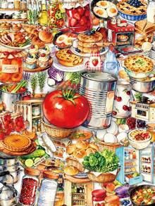 56Pcs Watercolor Kitchen Food PET Stickers, Vintage Fruit Vegetable Baking Decals, Craft Supplies Scrapbook Journal Stickers For Card Making, Planner & DIY Art Projects - Multicolor - View 2