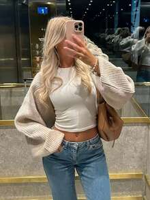 Women's Casual Cute Y2K Rib Crop Minimalist Knitted Sweater Cardigan Spring Fall Going Out Outfits Clothes Back To School Date Festival Long Sleeve - White - View 3