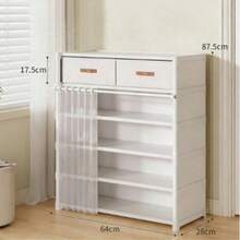 1pc Multi-Layer Shoe Rack With Curtain, Minimalist Dust-Proof Shoe Cabinet Storage Display Rack, With Drawer, Large Capacity Shoe Storage Unit, Suitable For Indoor/Outdoor, Entryway And Home, Ideal Christmas Gift - Multicolor - View 9
