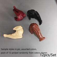Wig Rambut Minifigure Acak & Serupa, Gaya Rambut Anak Perempuan, Suku Cadang Kustom DIY MOC Blok Bangunan, Aksesoris Kepala Figur Plastik ABS, Pilihan Paket 12 Buah atau 36 Buah, Untuk Usia 14+ - MultiWarna - View 30