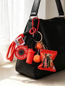 1 Pc Dumbbell Keychain Set, Women's And Men's Fitness Accessory Keychain, Bag Hanging Piece, Car Keychain, Great Gift Item - Multicolor - View 1