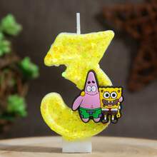 1pc Cute Cartoon Combination Birthday Candle Glitter 0-9 Number Cake Decoration Plug-In, Birthday Party Anniversary Celebration Dessert Table Decoration, Suitable For Birthday Party, Halloween, Christmas, Best Gift For Fans - Multicolor - View 5