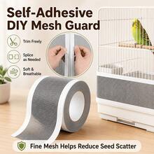 Bird Cage Anti-Splash Mesh (Total Length: 393.7 Inches), Breathable Adjustable Bird Cage Feeding Anti-Splash Mesh Accessory - Multicolor - View 4