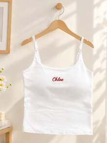 Personalized Embroidered Lace Tank Top, Custom Embroidery Modal Tank Bridal Shower Gift, Engagement Gift Bachelorette Party, New Mrs. Tank - Multicolor - View 9