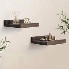 Wooden Floating Flower Shelf, Natural Solid Wood Small Display Wall-Mounted Storage Rack Photo Frame, Wall-Mounted - Multicolor - View 6