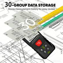 High Precision Laser Distance Meter, Dual Level Bubble, Meter/Inch Switch, Multiple Measurement Modes, Suitable For Construction And Home Renovation (Battery Not Included) - Red Light - View 4