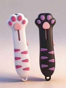 1pc Cute Cat Paw Shaped Multi-Function Utility Knife, Manual Retractable Blade For Safer Use, Lightweight And Portable Craft Knife Set, Suitable For Paper Cutting, Opening Packages, DIY Crafts - Multicolor - View 8