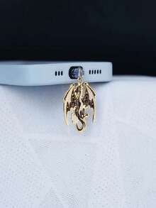 1pc Western Dragon Bird Shaped Dust Plug, Zinc Alloy Jewelry Pendant/Charm Accessory, Suitable For Lightning (5-14)/Type-C Interface - Multicolor - View 5