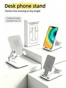 1pc Foldable Phone Stand, Adjustable Tablet Desktop Stand, Portable Desktop Phone Holder, Universal Hands-Free Stand, Foldable Non-Slip Base, Office Supplies, Perfect For Video Calls And Watching Movies, Great Tech Gift For Halloween And Christmas - Multicolor - View 2