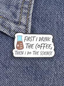 1 chiếc ghim cài men "Coffee First, Science Later", cài áo hình cốc thí nghiệm, huy hiệu meme khoa học hài hước, phù hợp cho ba lô và áo khoác - Nhiều màu - Xem 3