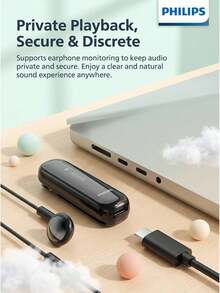 Philips VTR5170 Voice Recorder HD Noise Reduction Voice-To-Text Portable One-Key Recording Professional Noise Cancellation - View 4
