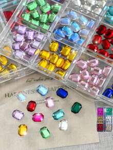 6-Grid Glass Decoration Nail Art Set, Nail Art Accessories, Suitable - Multicolor - View 3