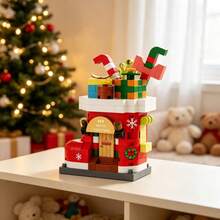 6-Piece Christmas Building Block Set: Santa Claus, Snowman Cottage, Treehouse; DIY Building Block Christmas Gift; Home Decor Model Ornament; Perfect For Birthdays And Christmas Gifts - Multicolor - View 5