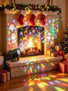 USB Powered Christmas LED Rotating Projector Light, Multiple Holiday Patterns, Adjustable Projection Angle, Indoor Wall Ceiling Projection, Atmosphere Decor Lamp For Living Room Bedroom Party Shop - Projector Lamp - View 3