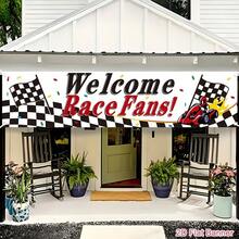 2D Flat Background Banner 1 Piece, Racing Theme Background Banner-Party Long Banner Suitable For Indoor And Outdoor Decoration, Various Styles. - 1 - View 3
