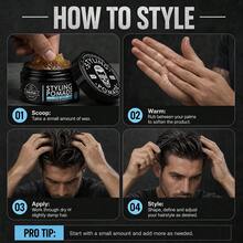 Dola Hair Men's Hair Styling Clay, Matte Finish Hair Pomade, Strong Hold & Natural Texture, Non-Greasy Styling Paste For Men, Adds Volume & Definition - Hair Pomade - View 4