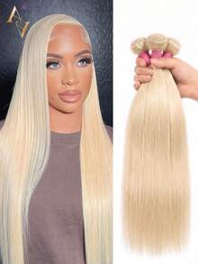 ARABELLA 1PC & 3Pcs Silky Straight Bundles #613 Blonde Skin-Like Real Transparent Lace 16-26 Inch 100% Human Hair Extensions Soft & No Tangle Unprocessed Virgin Human Hair Extensions For Women Daily Use - S613 - View 1