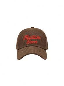 1/2pcs Unisex Letter Print Minimalist Corduroy Baseball Cap,Personalized Adjustable Trucker Hat,Suitable For Spring,Autumn,And Winter Daily Wear,Gift - Multicolor - View 8