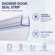 Shower Screen Bath Seal Strip For 10mm Glass,Up To 17mm Gap,900mm Adjustable - Shower Door Seal Strips - View 1