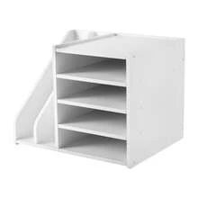 Rayonnages à dossiers à plusieurs niveaux, boîtes à dossiers de bureau, boîtes à dossiers en PVC – blanc - Voir 6